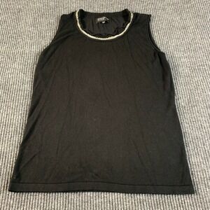Jones New York Top Womens Small S Black Sleeveless Lightweight Stretch Casual